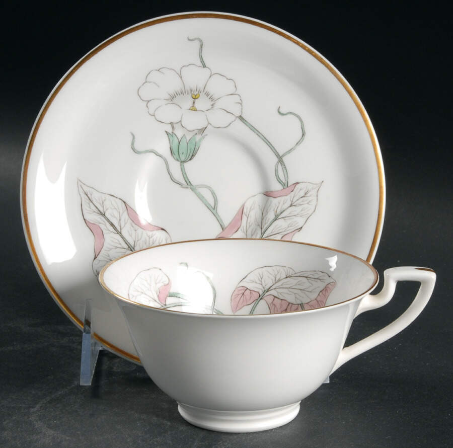 Gloriana Footed Cup & Saucer Set by Royal Worcester-1