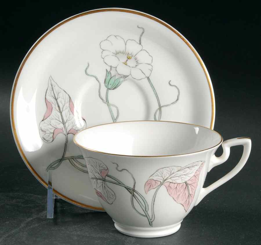 Gloriana Footed Cup & Saucer Set by Royal Worcester-1