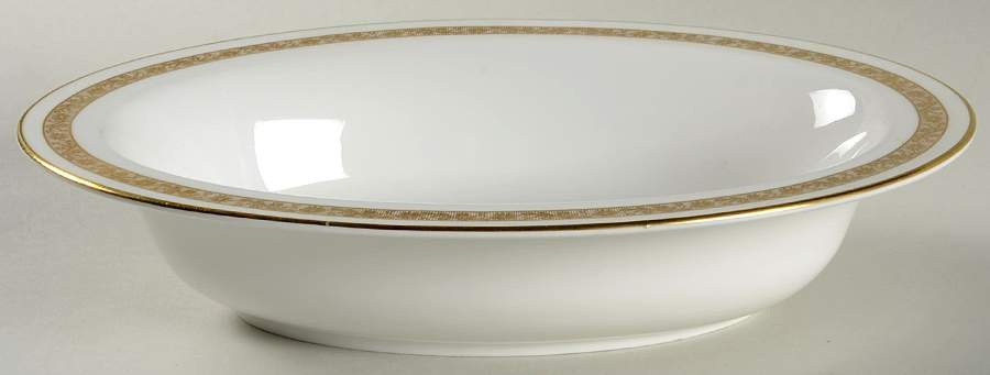 Golden Anniversary 10" Oval Vegetable Bowl by Royal Worcester-1