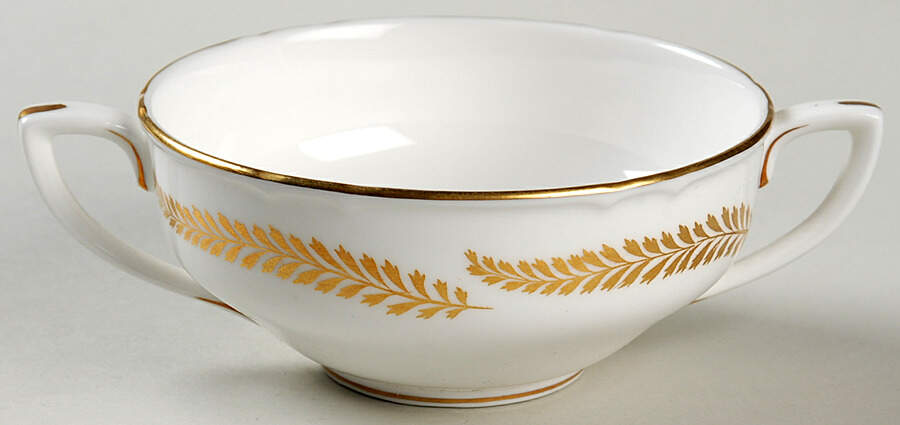 Golden Bracken Flat Cream Soup Bowl by Royal Worcester-1