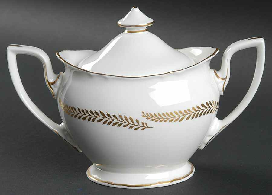 Golden Bracken Sugar Bowl & Lid by Royal Worcester-1