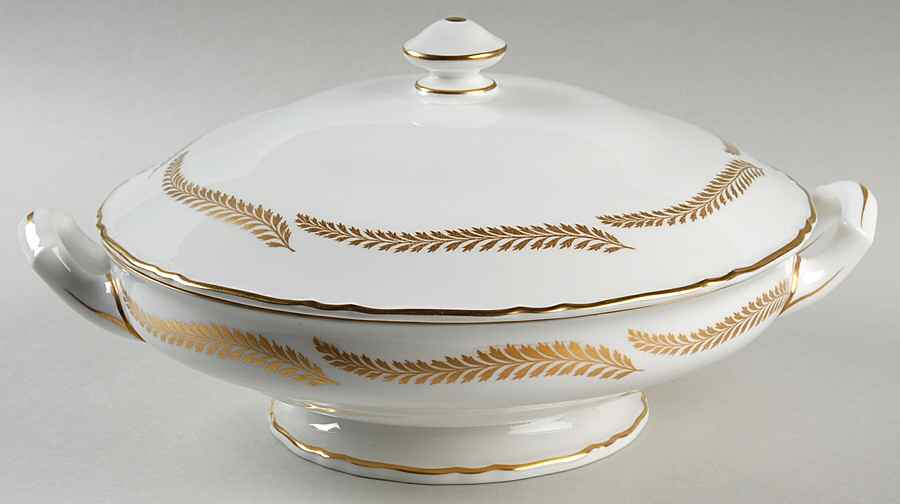 Golden Bracken Round Covered Vegetable by Royal Worcester-1