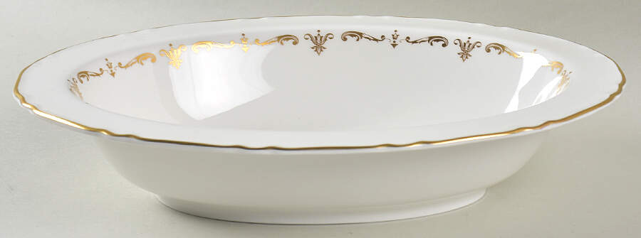 Gold Chantilly 10" Oval Vegetable Bowl by Royal Worcester-1