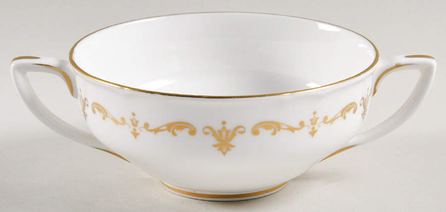 Gold Chantilly Flat Cream Soup Bowl by Royal Worcester-1