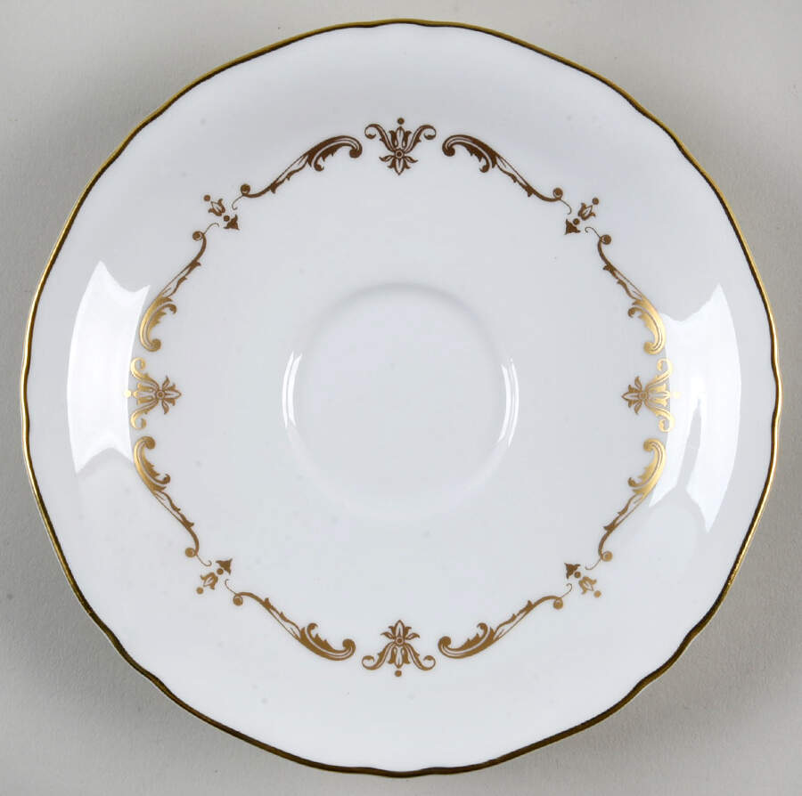 Gold Chantilly Saucer for Footed Cup by Royal Worcester-1