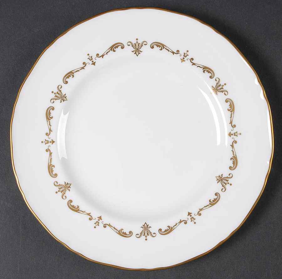 Gold Chantilly Dessert/Pie Plate by Royal Worcester-1