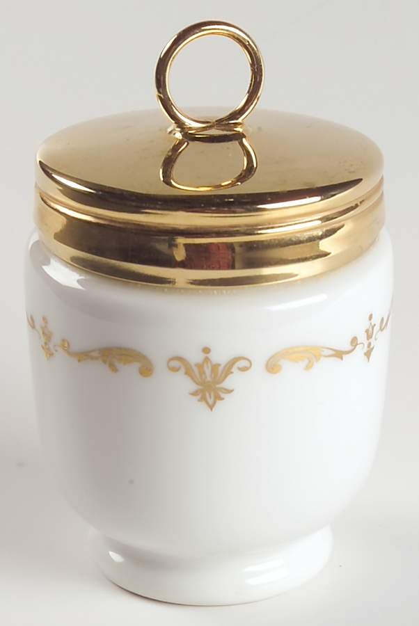 Gold Chantilly Egg Coddler & Lid by Royal Worcester-1