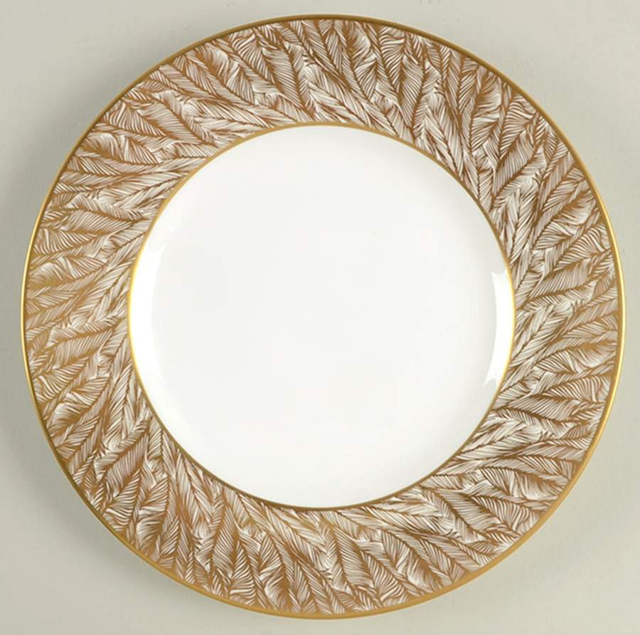 Gold Feathers Salad Plate by Royal Worcester-1