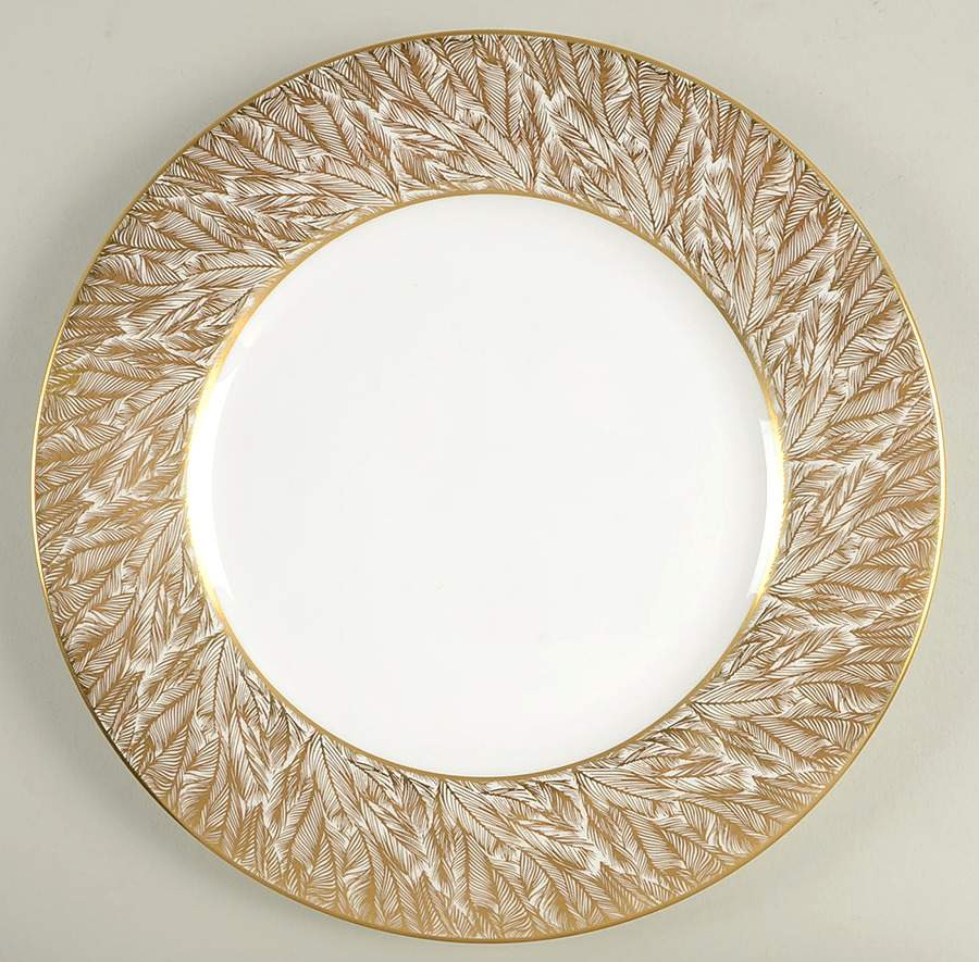 Gold Feathers Dinner Plate by Royal Worcester-1