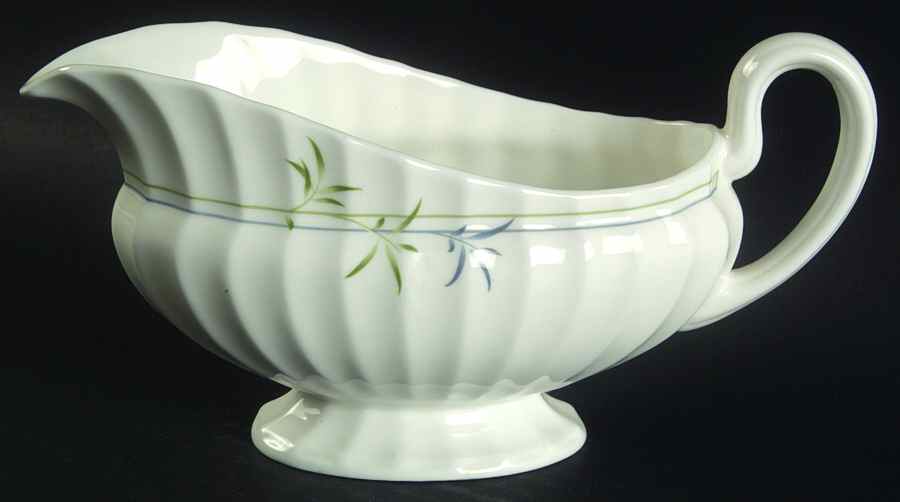 Green Bamboo Gravy Boat by Royal Worcester-1