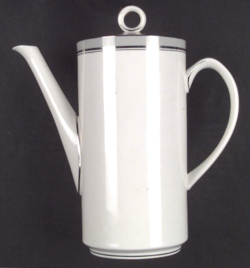 Grey Platinum Coffee Pot & Lid by Royal Worcester-1