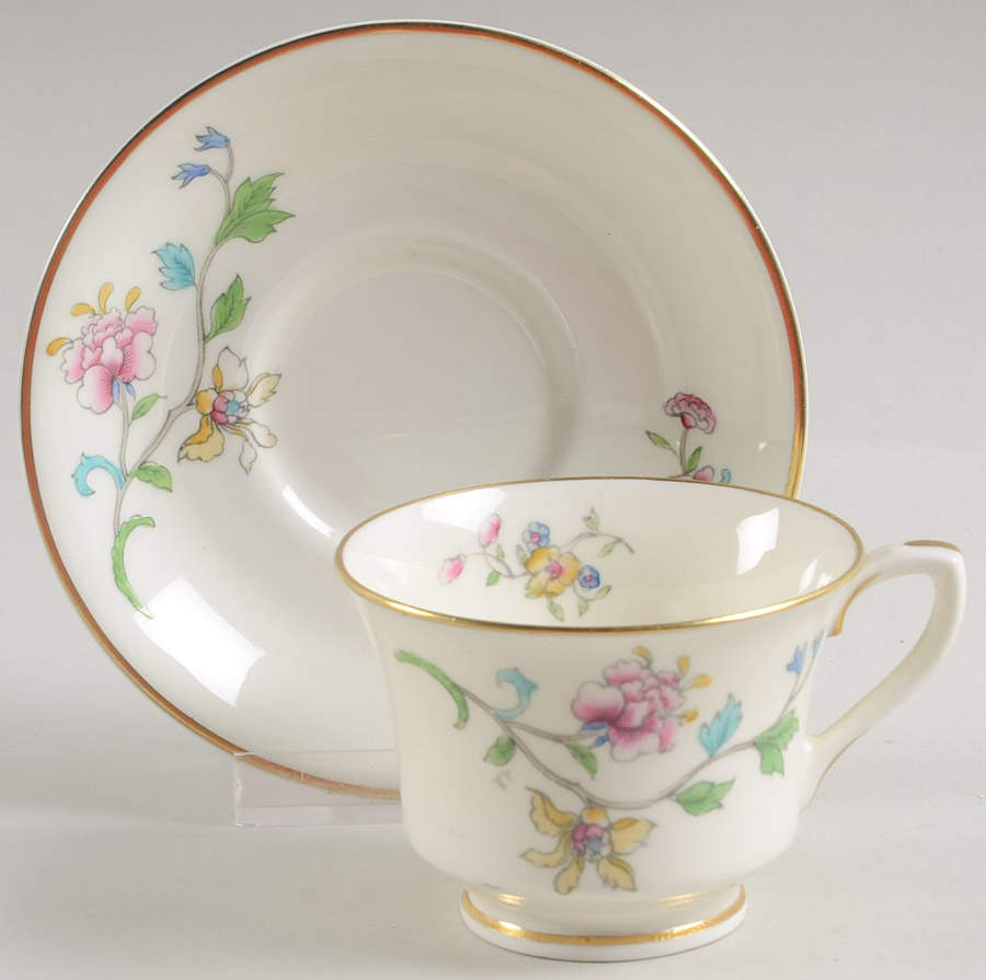 Hampton Court Footed Demitasse Cup & Saucer Set by Royal Worcester-1