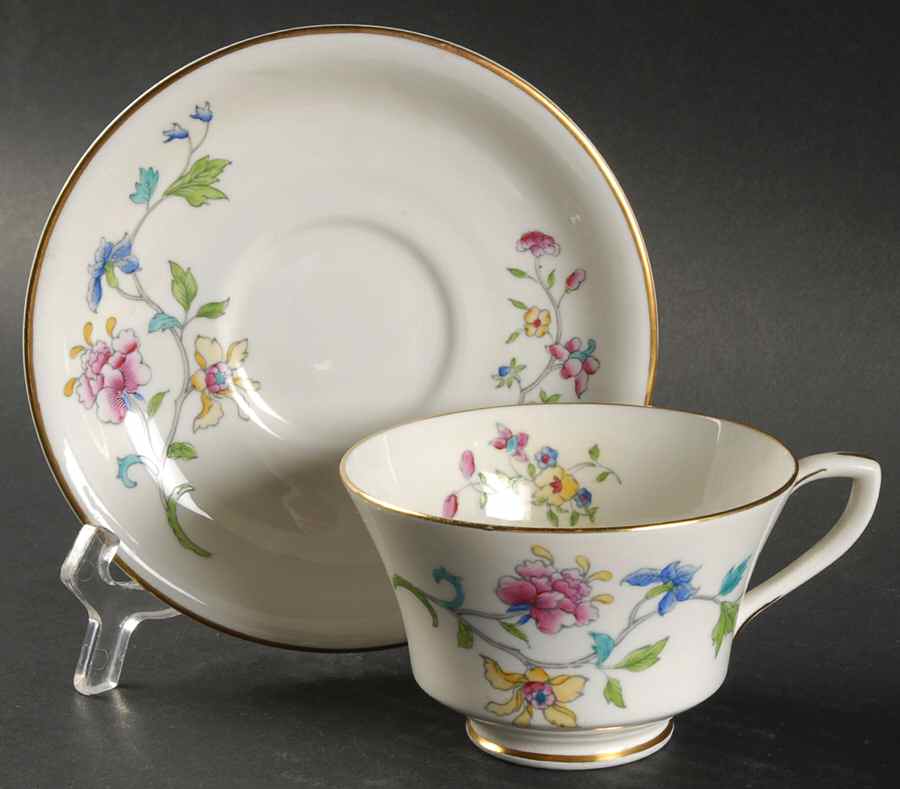 Hampton Court Footed Cup & Saucer Set by Royal Worcester-1