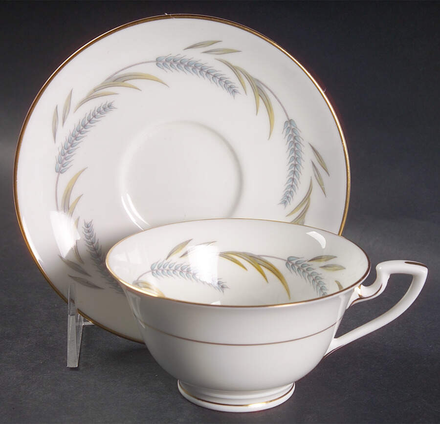 Harvest Ring Footed Cup & Saucer Set by Royal Worcester-1