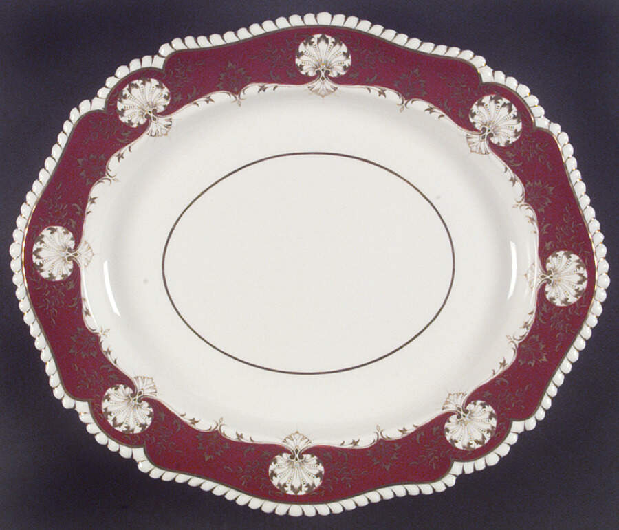 Hatfield Red 16" Oval Serving Platter by Royal Worcester-1