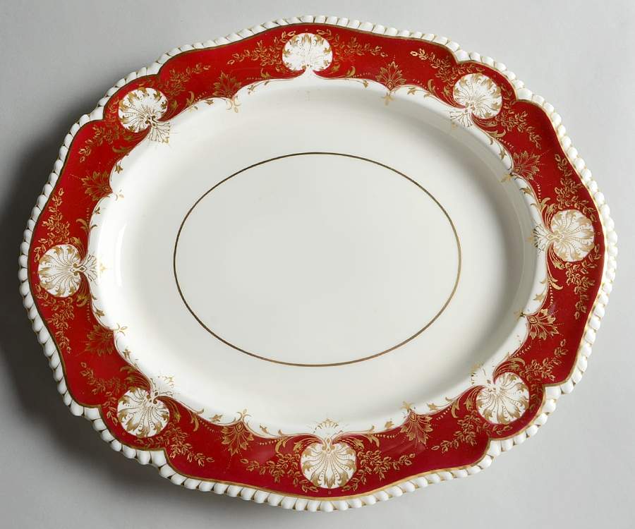 Hatfield Red 14" Oval Serving Platter by Royal Worcester-1
