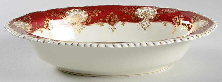 Hatfield Red 10" Oval Vegetable Bowl by Royal Worcester-1