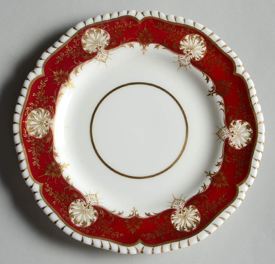 Hatfield Red Bread & Butter Plate by Royal Worcester-1