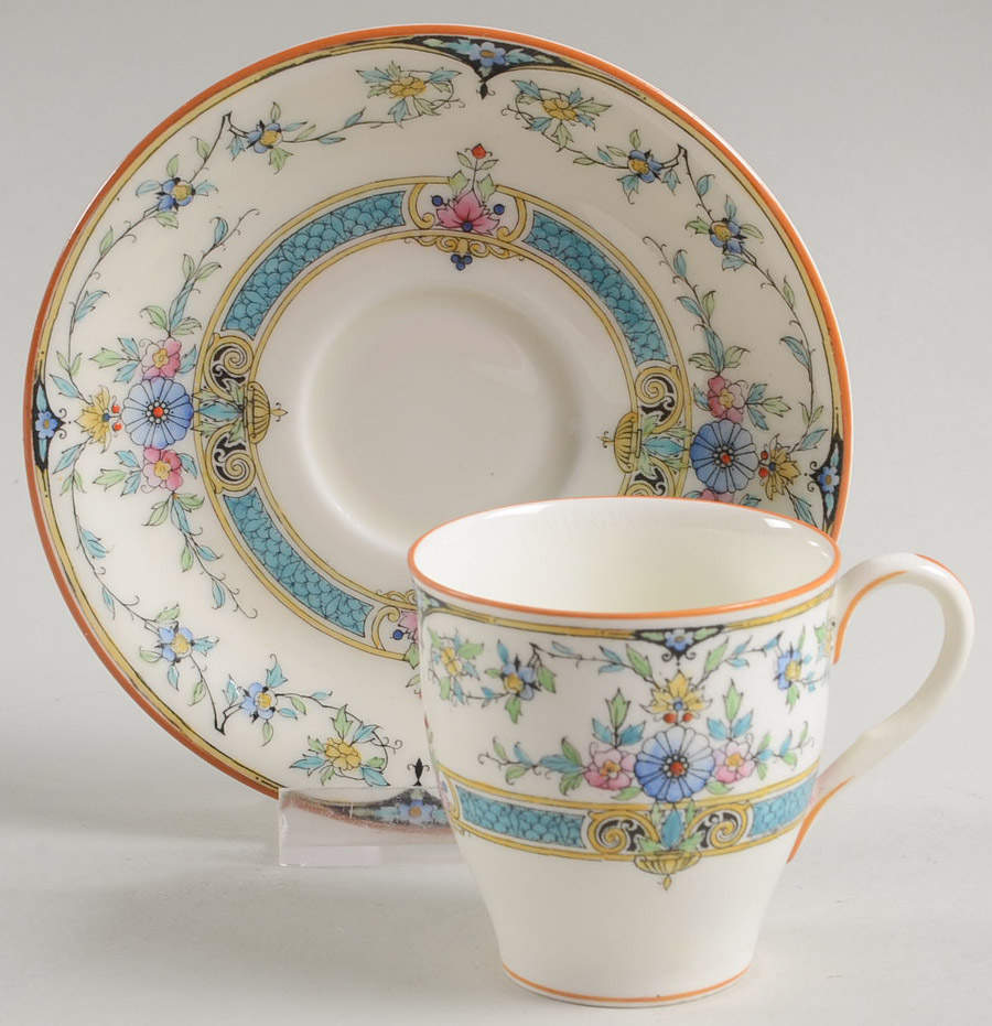Hollywood (Light Cream, Smooth) Flat Demitasse Cup & Saucer Set by Royal Worcester-1