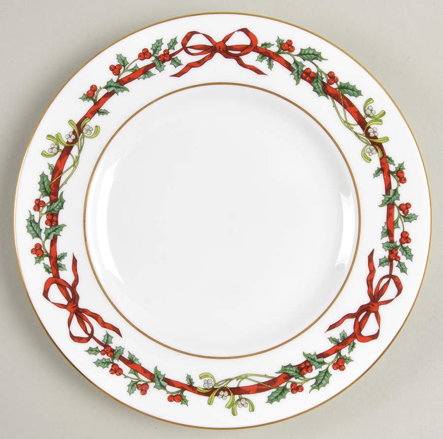 Holly Ribbons Salad Plate by Royal Worcester-1