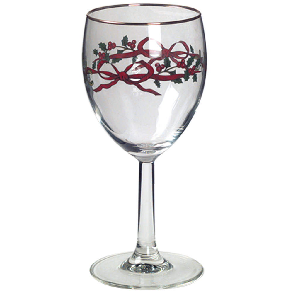 Holly Ribbons 10 Oz Glassware Wine by Royal Worcester-1