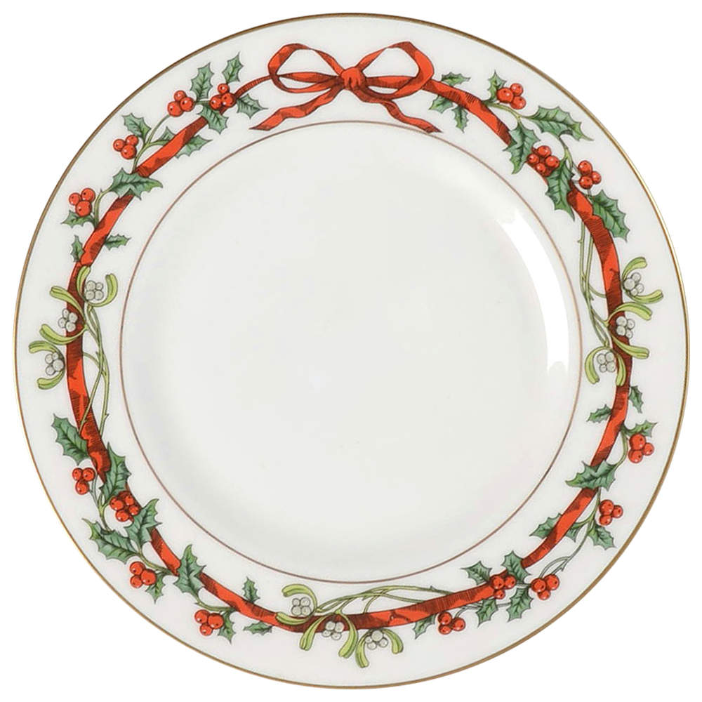 Holly Ribbons Bread & Butter Plate by Royal Worcester-1