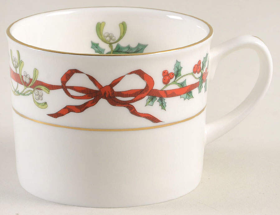 Holly Ribbons Flat Cup by Royal Worcester-1