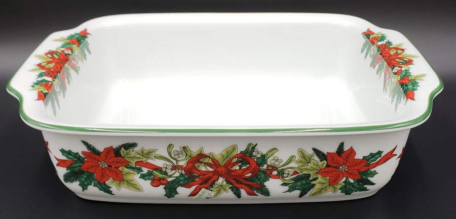 Holly Ribbons 10" Rectangular Baker Oven to Table by Royal Worcester-1