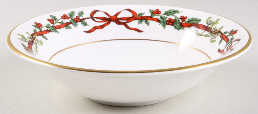 Holly Ribbons Coupe Cereal Bowl by Royal Worcester-1