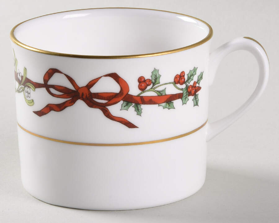 Holly Ribbons Flat Cup by Royal Worcester-1