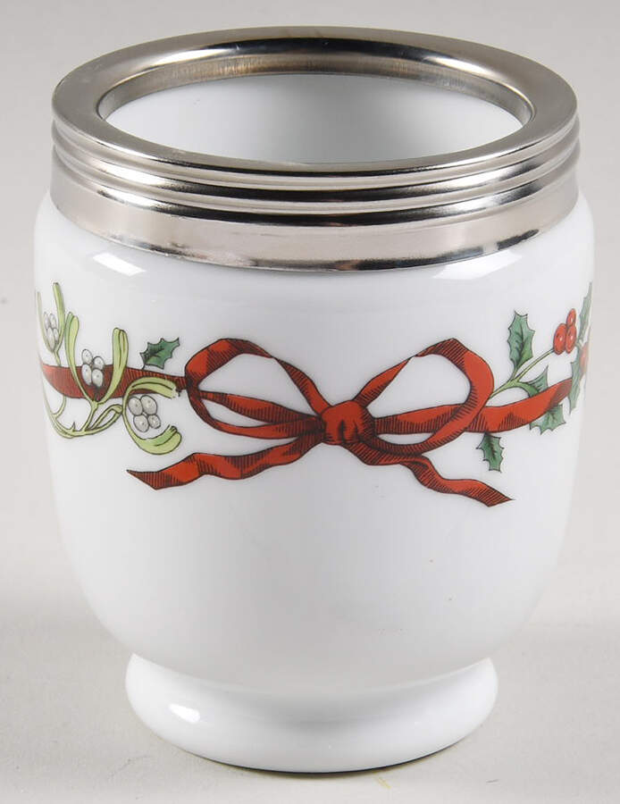 Holly Ribbons Egg Coddler No Lid by Royal Worcester-1