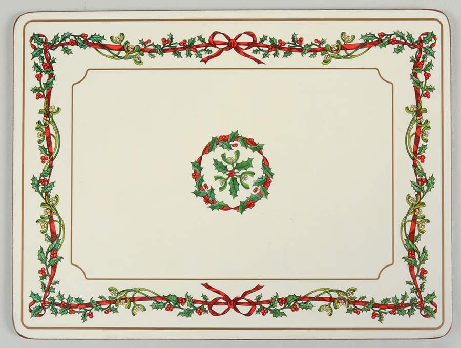 Holly Ribbons Corkboard Placemat by Royal Worcester-1