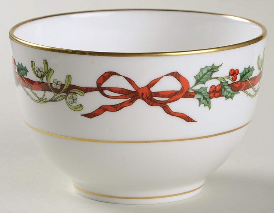 Holly Ribbons Open Sugar Bowl by Royal Worcester-1