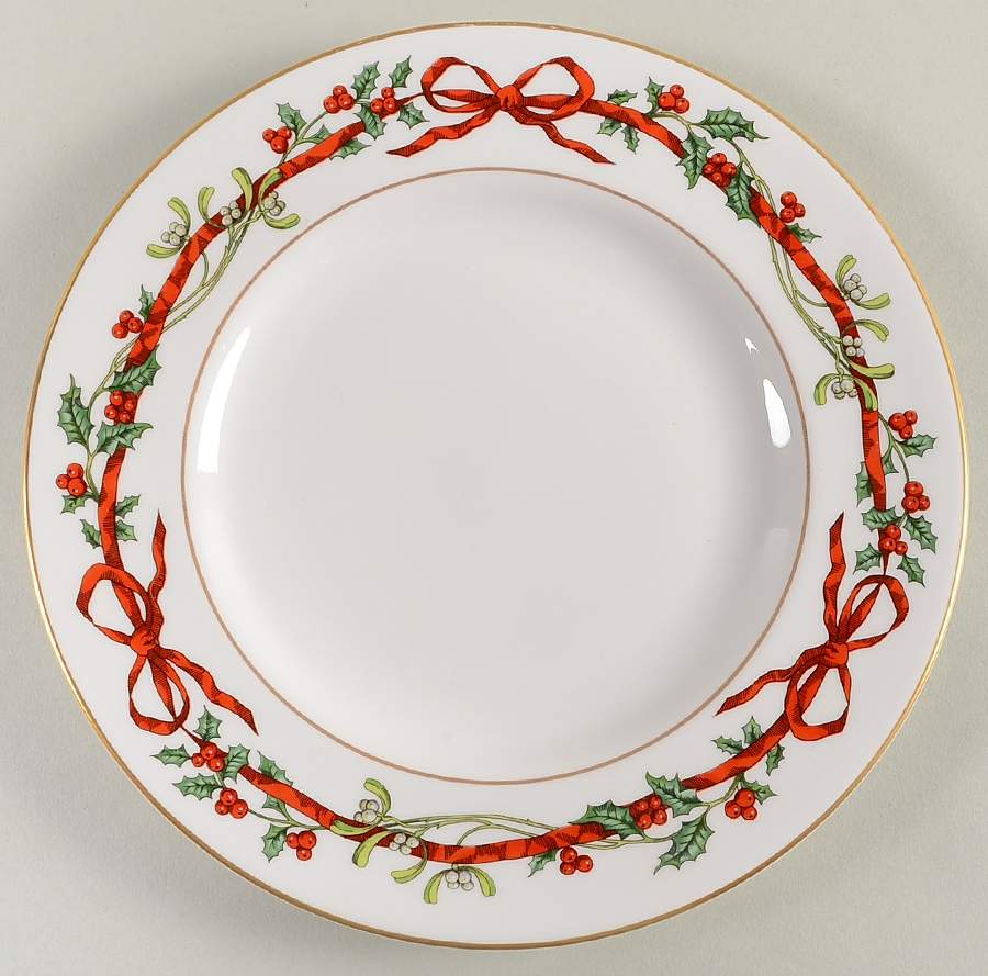 Holly Ribbons Luncheon Plate by Royal Worcester-1