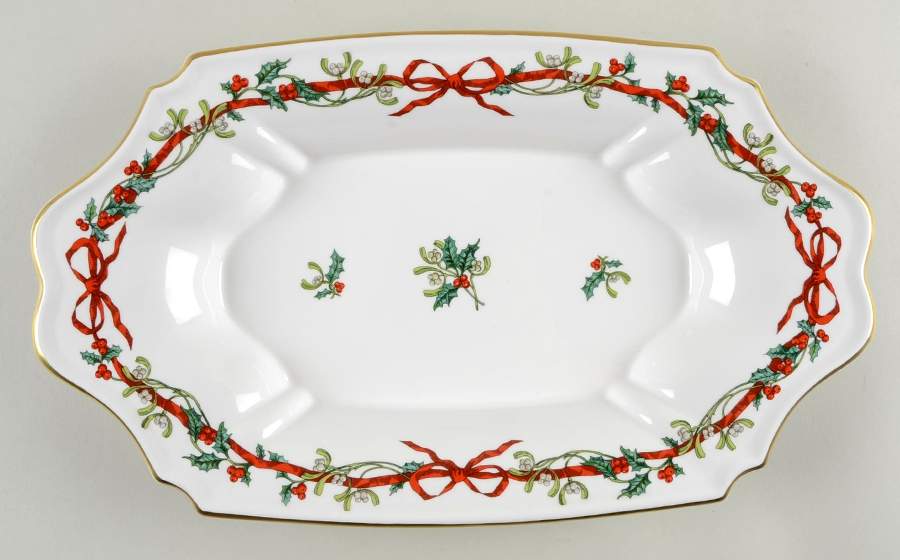 Holly Ribbons 14" Buffet Tray by Royal Worcester-1