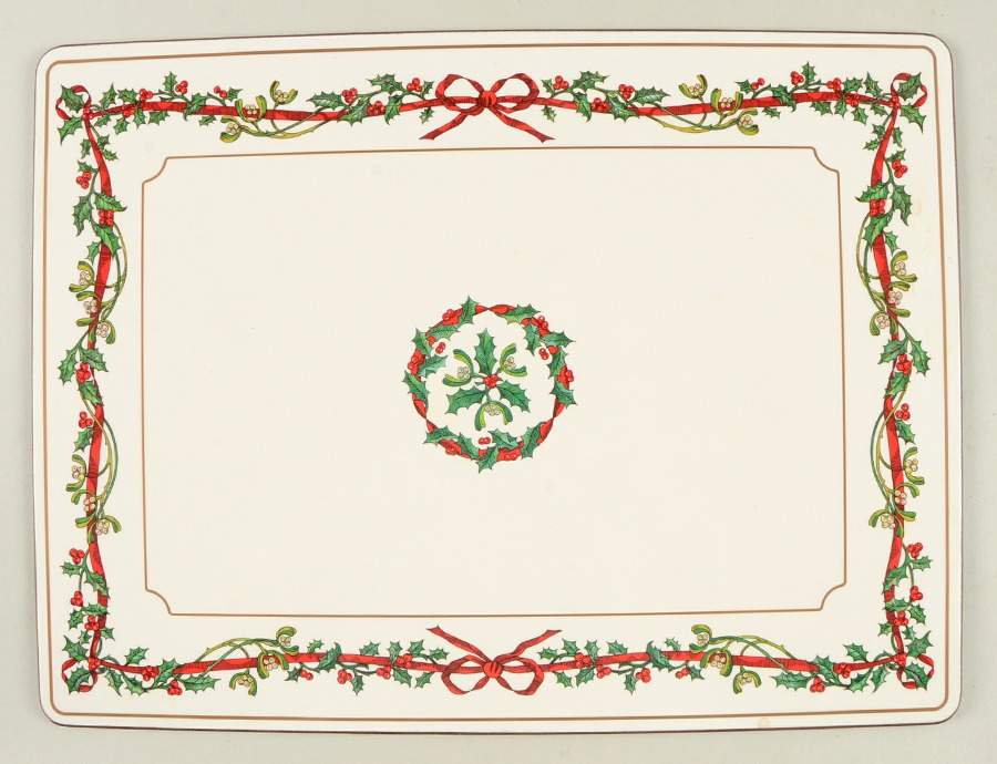 Holly Ribbons Corkboard Placemat by Royal Worcester-1