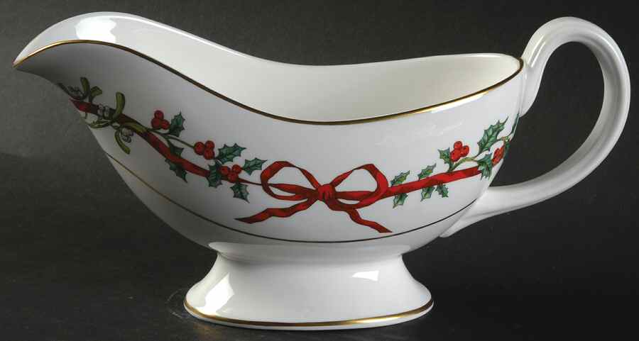 Holly Ribbons Gravy Boat by Royal Worcester-1