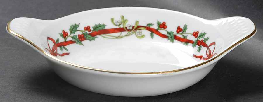 Holly Ribbons 7" Augratin by Royal Worcester-1