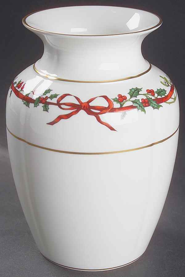 Holly Ribbons 7" Vase by Royal Worcester-1