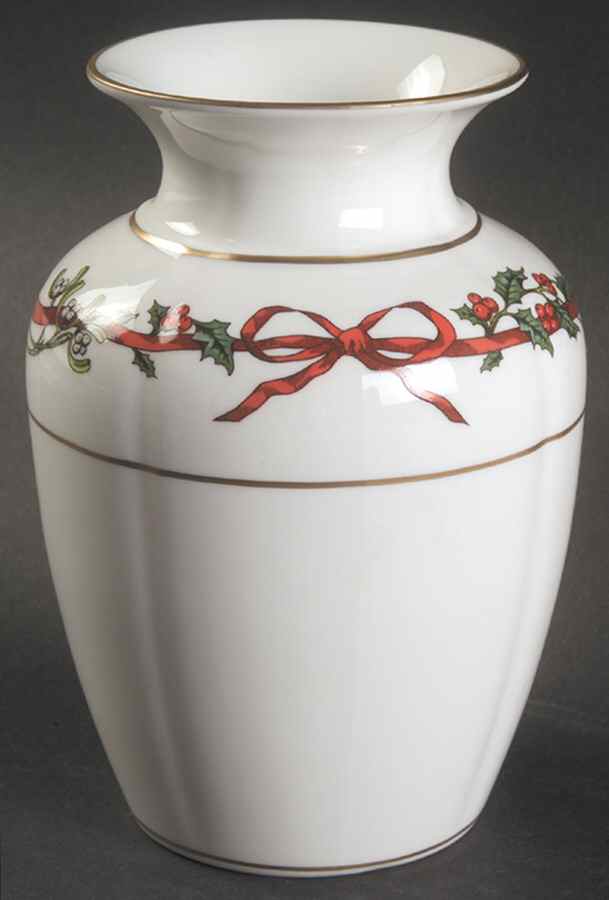Holly Ribbons 6" Vase by Royal Worcester-1