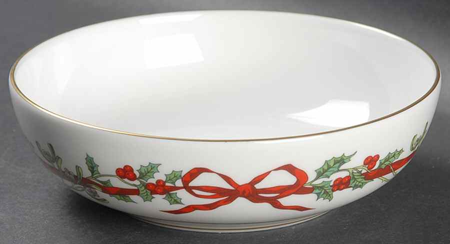 Holly Ribbons Fruit/Dessert (Sauce) Bowl by Royal Worcester-1