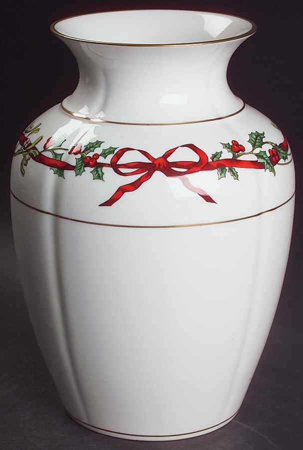 Holly Ribbons 8" Vase by Royal Worcester-1