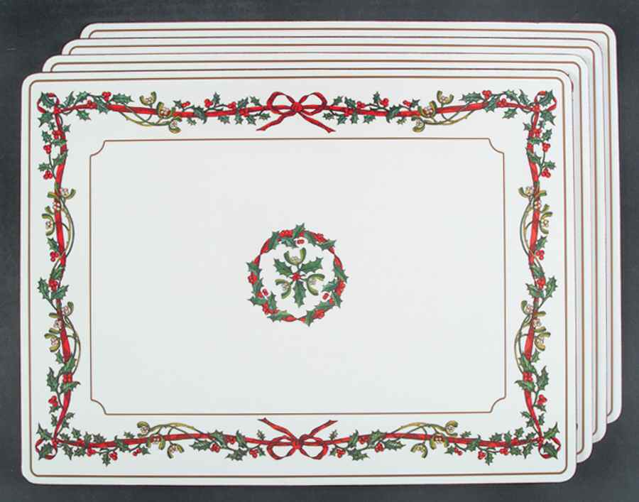 Holly Ribbons Placemat Set - Set of 4 by Royal Worcester-1