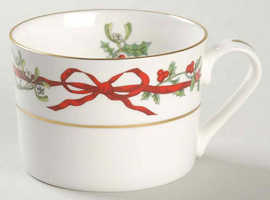 Holly Ribbons Flat Cup by Royal Worcester-1