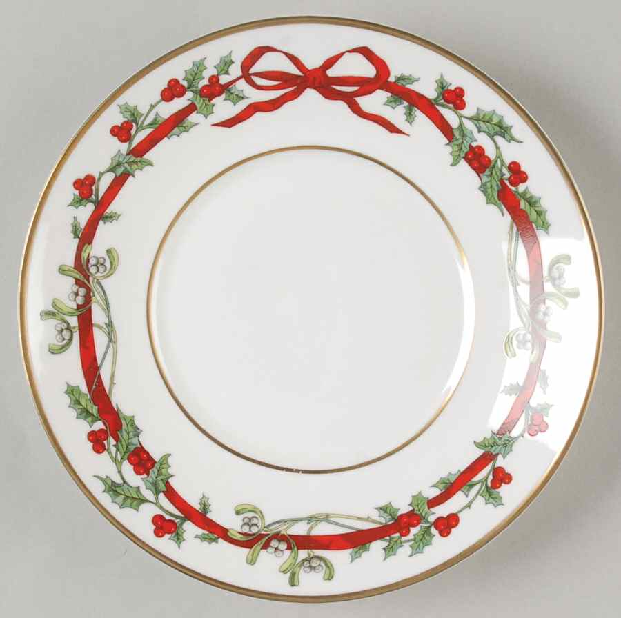 Holly Ribbons Saucer for Flat Cup by Royal Worcester-1