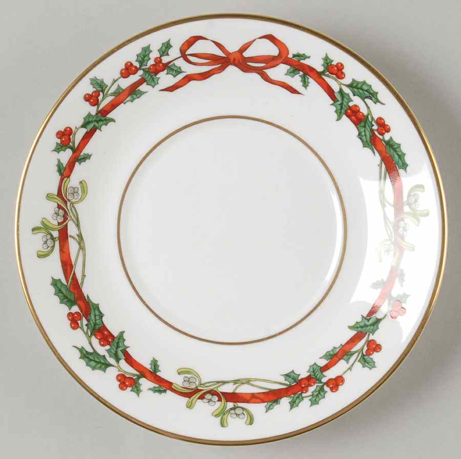 Holly Ribbons Saucer by Royal Worcester-1