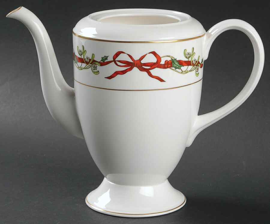 Holly Ribbons Coffee Pot No Lid by Royal Worcester-1