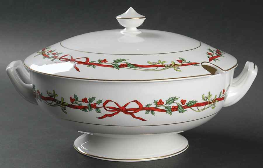 Holly Ribbons Tureen &  Lid by Royal Worcester-1