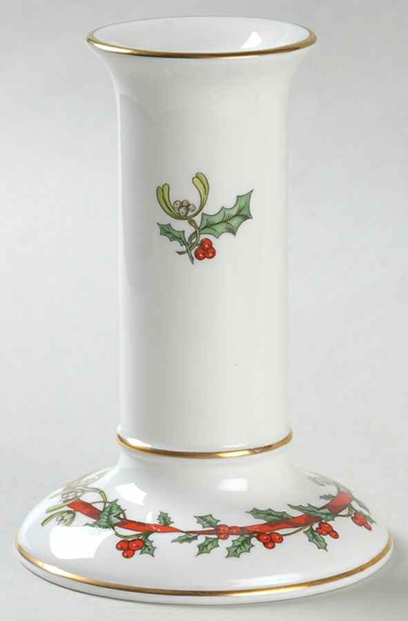 Holly Ribbons 5" Candlestick by Royal Worcester-1