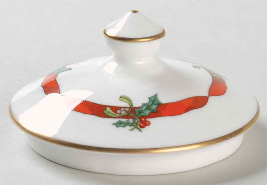 Holly Ribbons Lid for Sugar Bowl by Royal Worcester-1